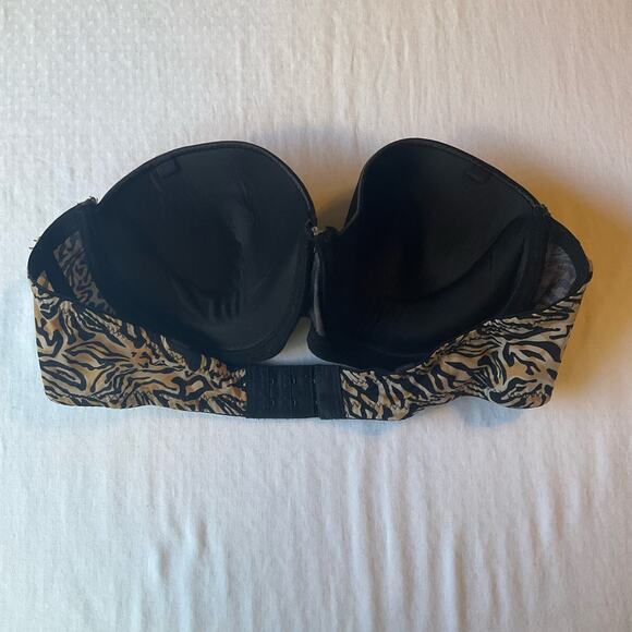 Honey Dew Women’s Wired Push Up Bra size 36B, Leopard Black & Brown, No Strings - Picture 5 of 8